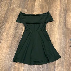 Emerald Green Off the Shoulder Skater Dress